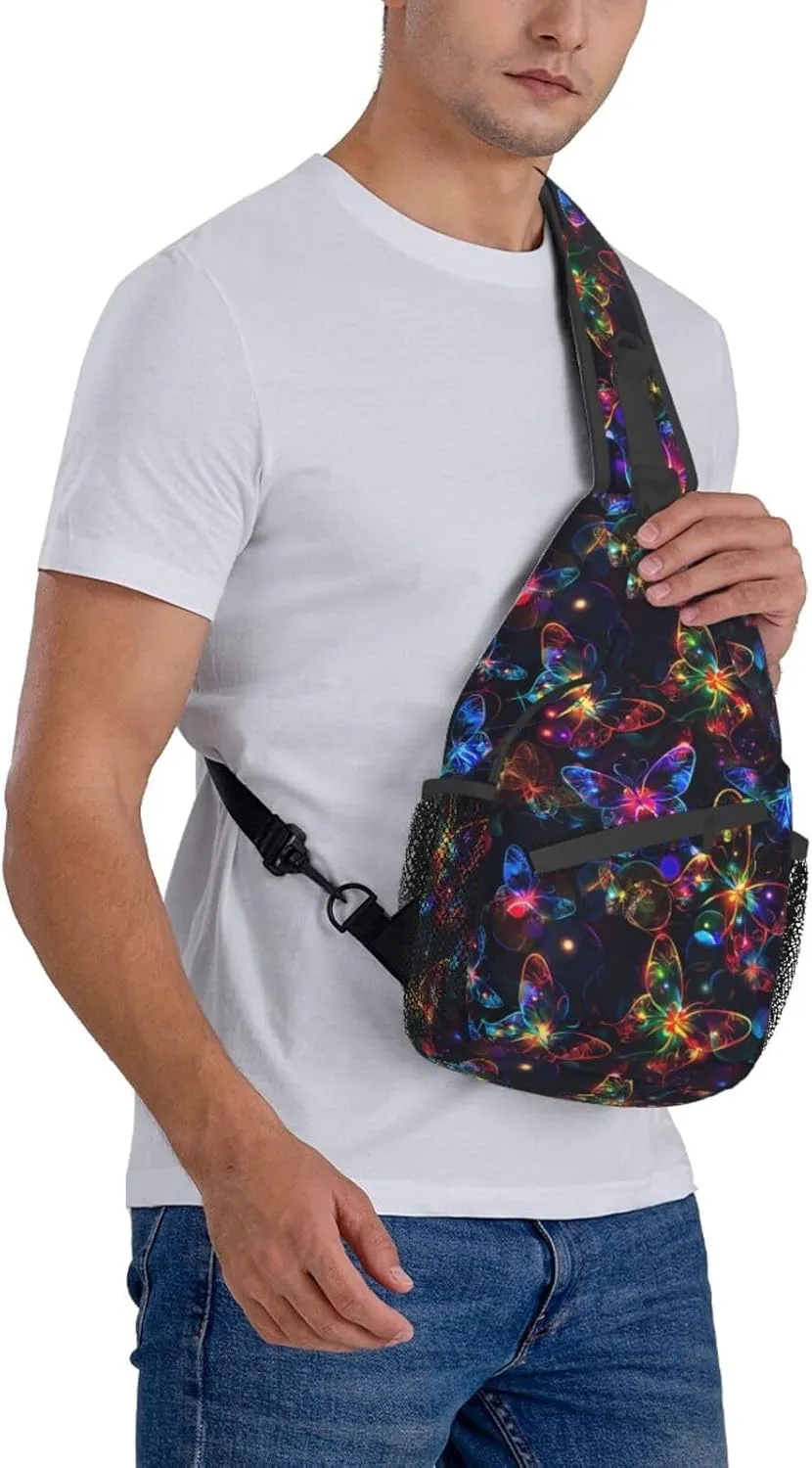 Butterfly Sling Backpack Chest Bag Crossbody Shoulder Bag Gym Cycling Travel Hiking Daypack For Men Women