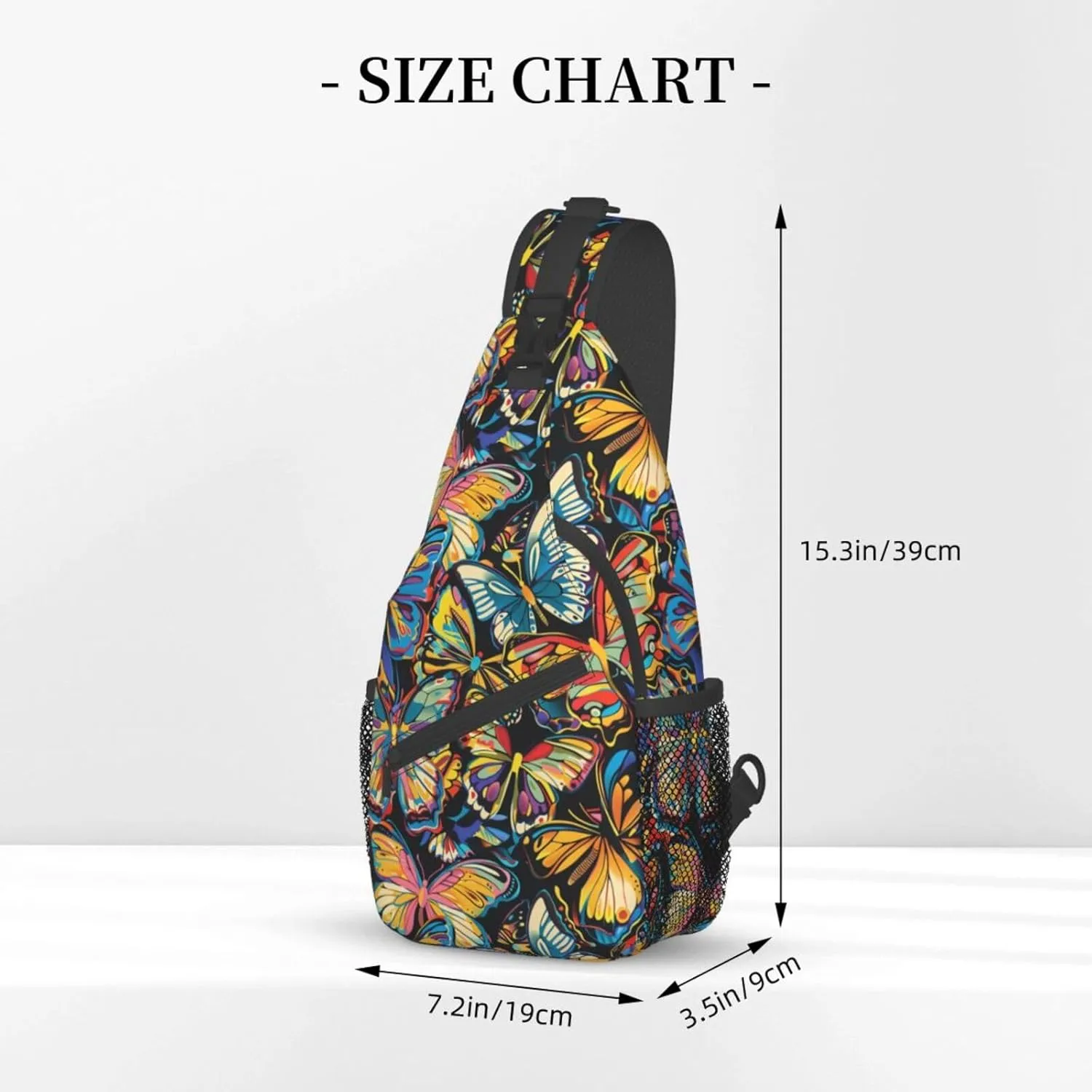 Butterfly Sling Backpack Chest Bag Crossbody Shoulder Bag Gym Cycling Travel Hiking Daypack For Men Women