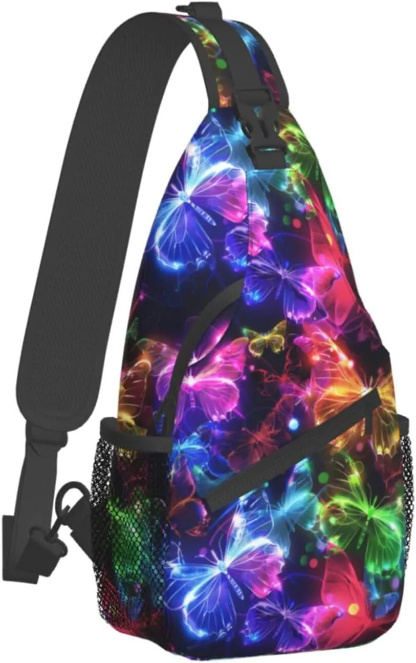 Butterfly Sling Backpack Chest Bag Crossbody Shoulder Bag Gym Cycling Travel Hiking Daypack For Men Women