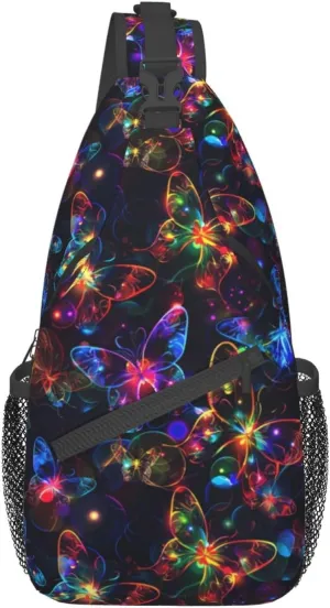 Butterfly Sling Backpack Chest Bag Crossbody Shoulder Bag Gym Cycling Travel Hiking Daypack For Men Women