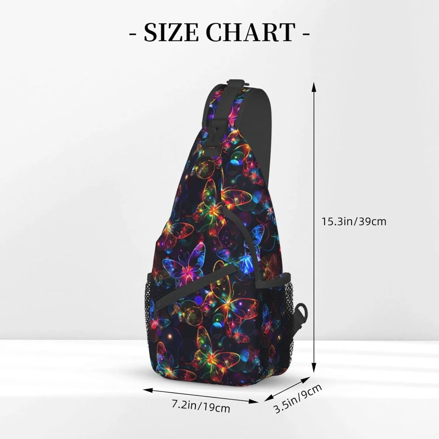 Butterfly Sling Backpack Chest Bag Crossbody Shoulder Bag Gym Cycling Travel Hiking Daypack For Men Women