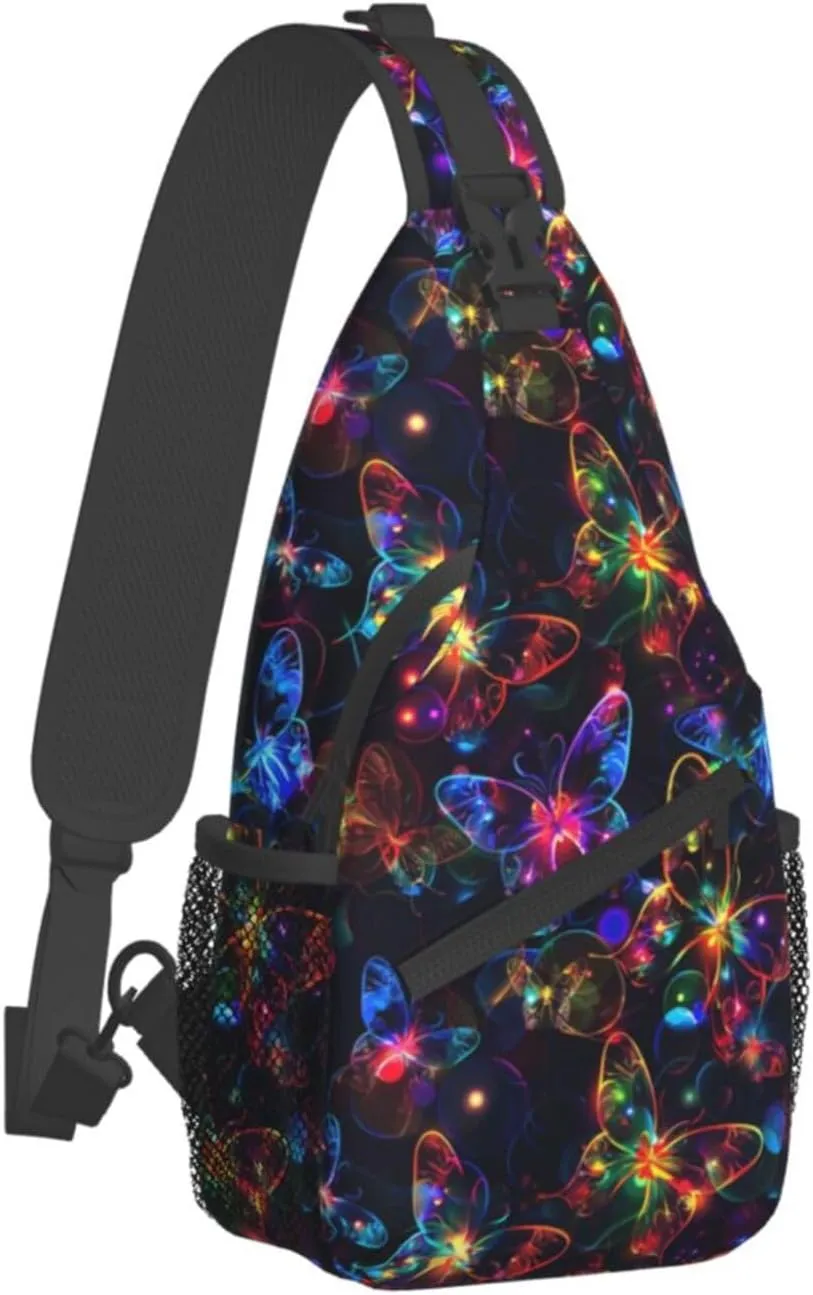 Butterfly Sling Backpack Chest Bag Crossbody Shoulder Bag Gym Cycling Travel Hiking Daypack For Men Women