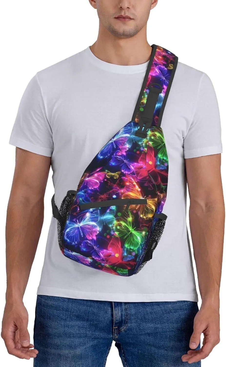 Butterfly Sling Backpack Chest Bag Crossbody Shoulder Bag Gym Cycling Travel Hiking Daypack For Men Women