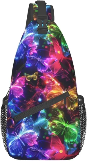 Butterfly Sling Backpack Chest Bag Crossbody Shoulder Bag Gym Cycling Travel Hiking Daypack For Men Women