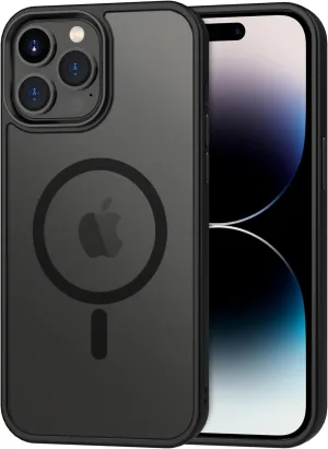 CACOE Magnetic Case for iPhone 14 Pro Max 6.7 inch-Compatible with MagSafe & Magnetic Car Phone Mount,Anti-Fingerprint TPU Thin Phone Cases Cover Protective Shockproof (Matte Black)