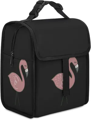 Campsite Flamingos Fashion Insulated Cooler Bag Portable Waterproof Lunch Box Adjustable Handbag Meal Tote with Handle