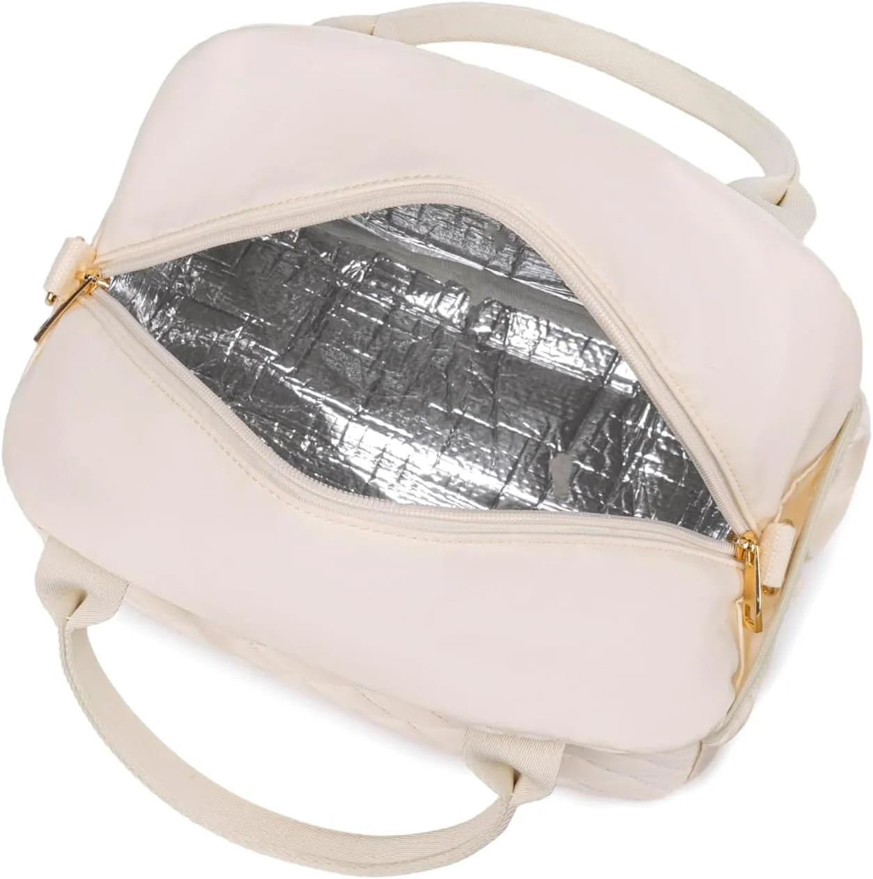 CAMTOP Lunch Box for Women Men Insulated Lunch Bag Lunch Tote Bag Leakproof Thermal Cooler Large Capacity for Travel Work School Picnic (Shoulder-Beige)