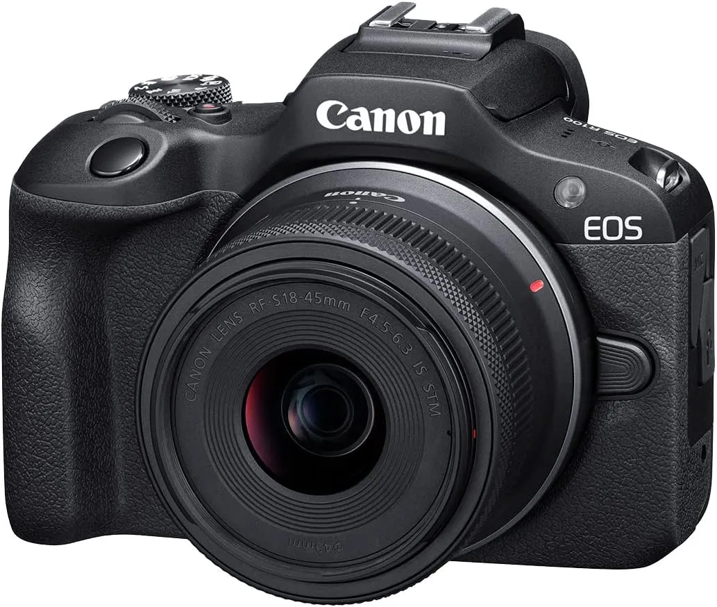 Canon EOS R100 Mirrorless Camera RF-S18-45mm F4.5-6.3 is STM & RF-S55-210mm F5-7.1 is STM Lens Kit, 24.1 Megapixel CMOS (APS-C) Sensor, 4K Video, RF Mount, Black