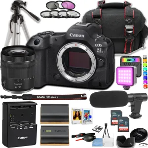 Canon EOS R5 Mark II w/24-105mm STM Lens   Camera Case   Directional Microphone   More (21pc Bundle) (Renewed)