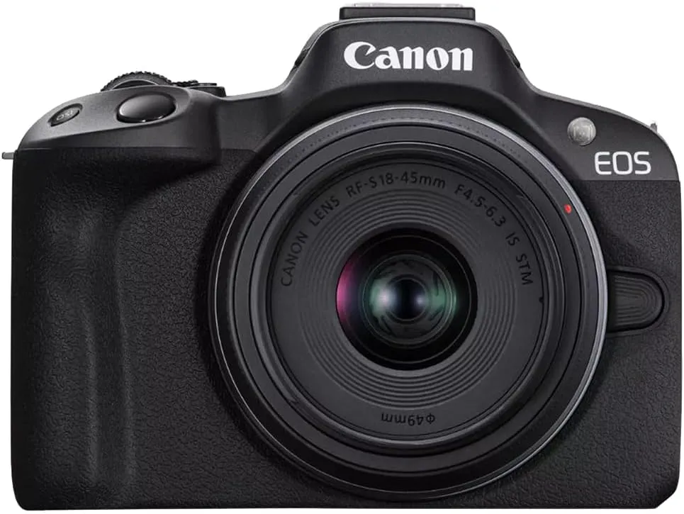 Canon EOS R50 Mirrorless Camera Body with 2 Lens Kit RF-S 18-45mm is STM and RF-S 55-210mm is STM 5811C022 Bundle with Deco Gear Photography Bag   Microphone   Tripod   Software & Accessories Kit