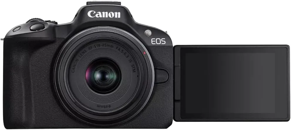 Canon EOS R50 Mirrorless Camera Body with 2 Lens Kit RF-S 18-45mm is STM and RF-S 55-210mm is STM 5811C022 Bundle with Deco Gear Photography Bag   Microphone   Tripod   Software & Accessories Kit