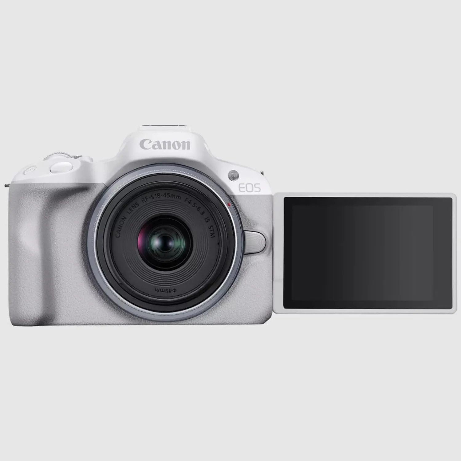 Canon EOS R50 Mirrorless Camera (White) with RF-S 18-45mm F4.5-6.3 is STM Lens 5812C012 Bundle with Deco Gear Photography Bag   2 x Battery   2 x 64GB Memory Cards   Accessories Kit