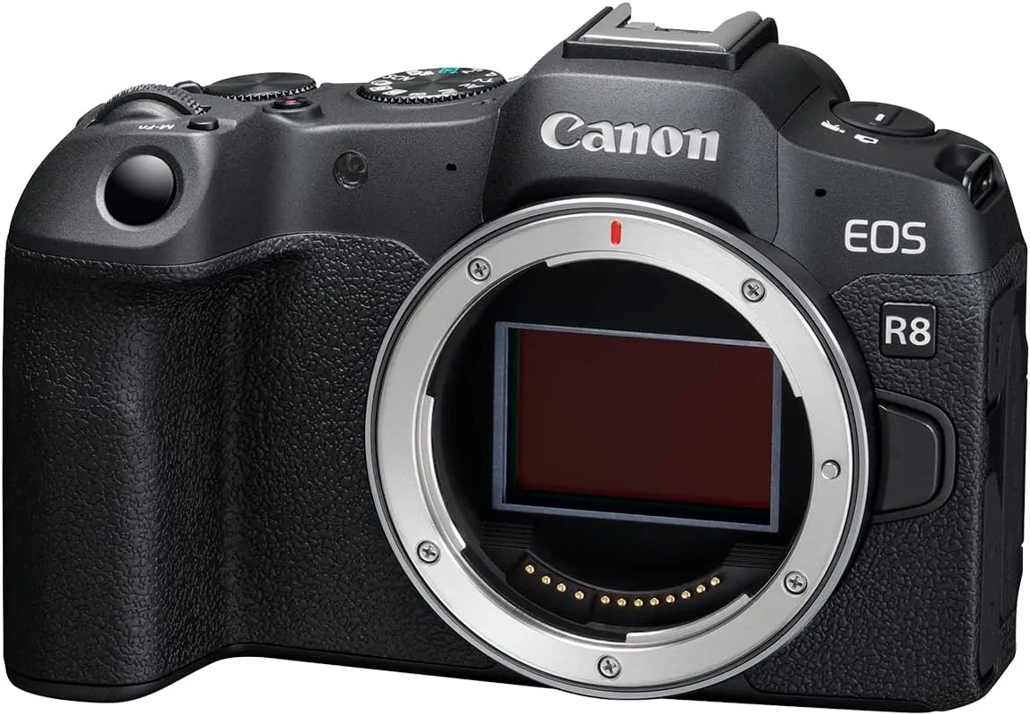 Canon EOS R8 Mirrorless Camera (Body Only), Full-Frame Hybrid Camera, 24.2 Megapixel CMOS Image Sensor, 4K Video, Content Creator Camera, Black