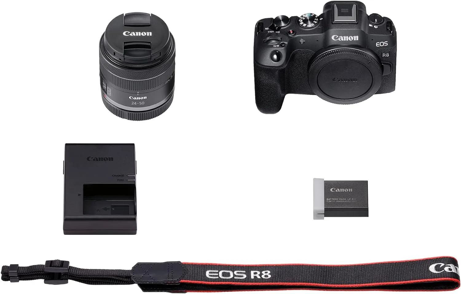 Canon EOS R8 Mirrorless Camera RF24-50mm F4.5-6.3 is STM Lens Kit, Full-Frame Hybrid Camera, 24.2 Megapixel CMOS Image Sensor, 4K Video, Content Creator Vlogging Camera, Black