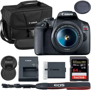 Canon EOS Rebel T7 DSLR Camera with 18-55mm Lens Bundle with Canon 200ES EOS Shoulder Bag   64GB Extreme PRO Memory Card