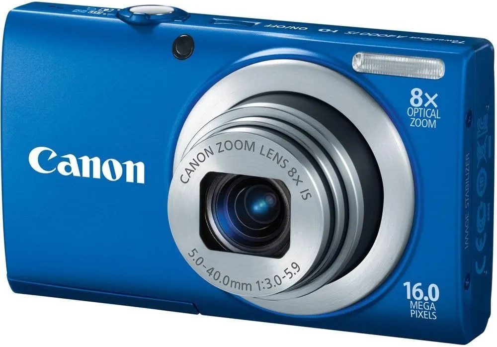 Canon PowerShot A4000 is 16.0 MP Digital Camera with 8X Optical Image Stabilized Zoom 28mm Wide-Angle Lens with 720p HD Video Recording and 3.0-Inch LCD (Blue)