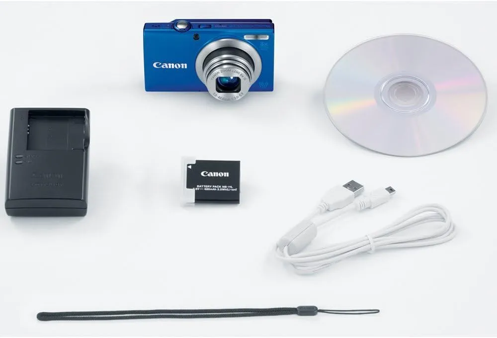 Canon PowerShot A4000 is 16.0 MP Digital Camera with 8X Optical Image Stabilized Zoom 28mm Wide-Angle Lens with 720p HD Video Recording and 3.0-Inch LCD (Blue)