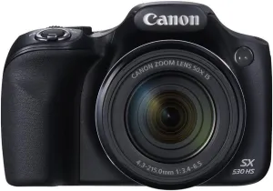 Canon PowerShot SX530 HS 16.0 MP CMOS Digital Camera with 50x Optical is Zoom (24-1200mm), Built-in WiFi, 3-Inch LCD and 1080P Full HD Video (Black) (Renewed)