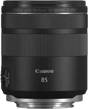Canon RF 85mm F2 Macro is STM, Compact Medium-Telephoto Black Lens (4234C002) (Renewed)