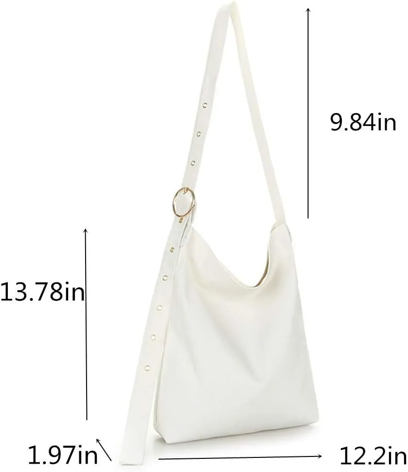 Canvas Crossbody Bag Casual Handbags Work Travel Bag Hobo Bag Shoulder Tote Purse Shopping Bag For Women (Black)