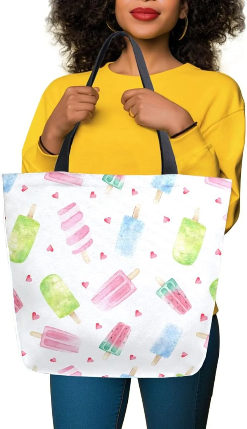 Canvas Tote Bag for Women with Zipper Pocket Reusable Grocery Shopping Bags Large Travel Shoulder Bag Handbag Bags