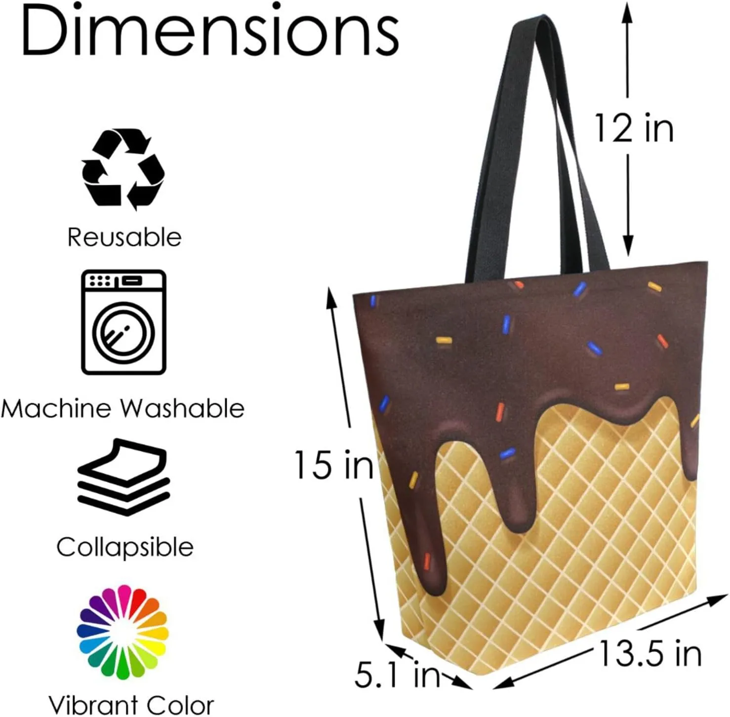 Canvas Tote Bag for Women with Zipper Pocket Reusable Grocery Shopping Bags Large Travel Shoulder Bag Handbag Bags