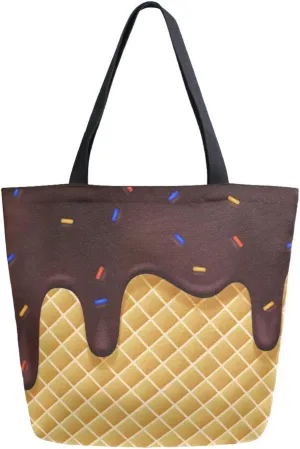 Canvas Tote Bag for Women with Zipper Pocket Reusable Grocery Shopping Bags Large Travel Shoulder Bag Handbag Bags
