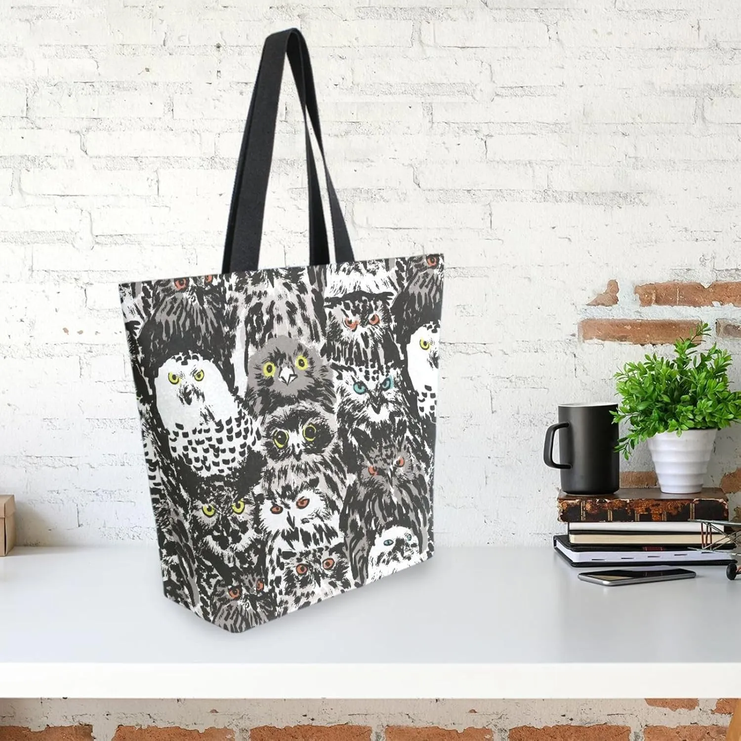 Canvas Tote Bag for Women with Zipper Pocket Reusable Grocery Shopping Bags Large Travel Shoulder Bag Handbag Bags