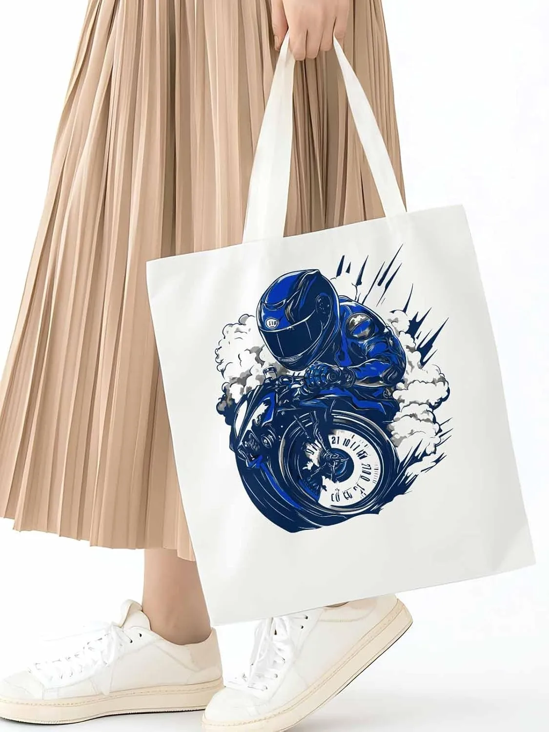Canvas Tote Bag, Modern Locomotives Graffiti patterned Canvas Tote Handbags for Women Shoulder Bag,
