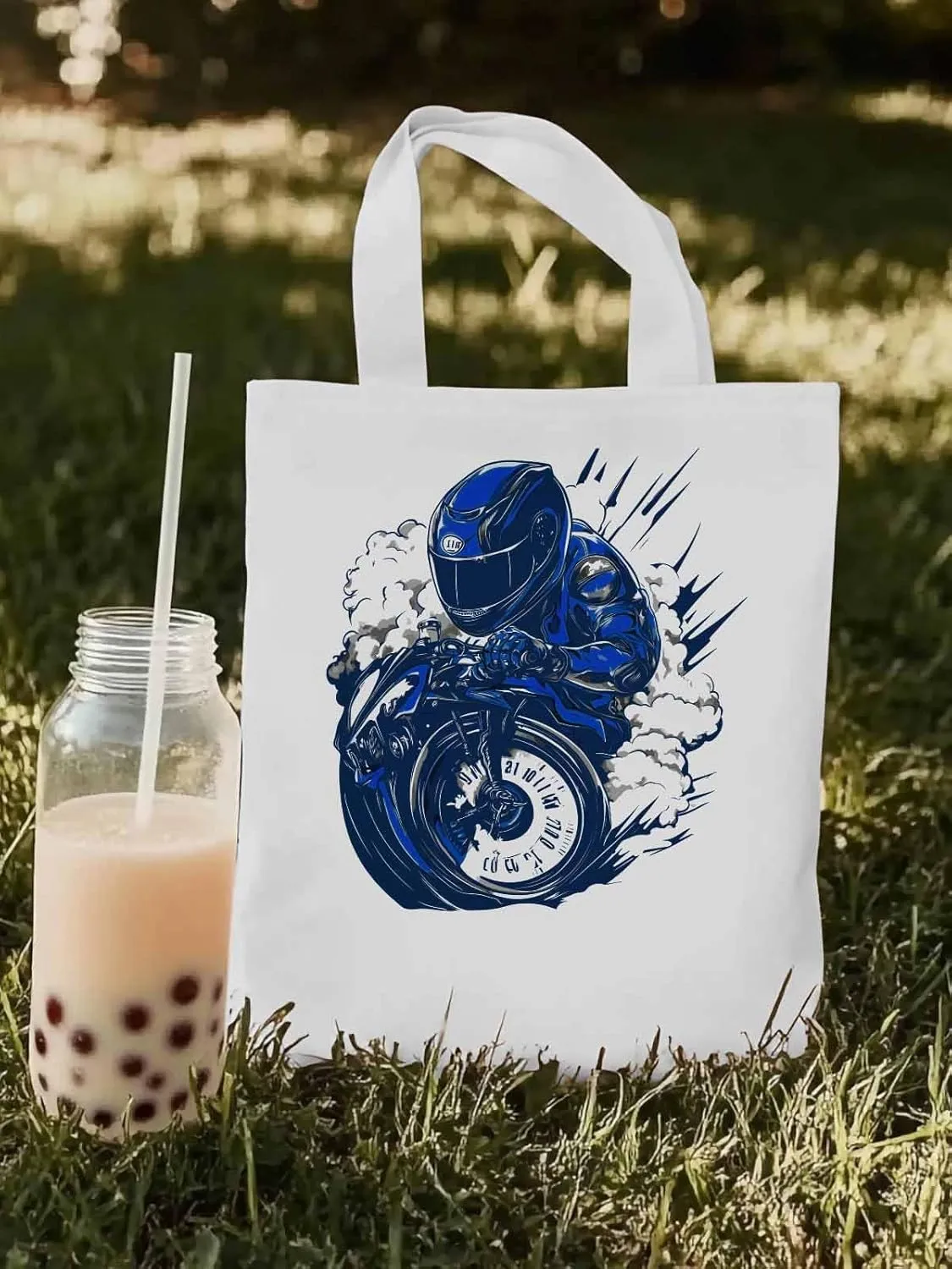 Canvas Tote Bag, Modern Locomotives Graffiti patterned Canvas Tote Handbags for Women Shoulder Bag,