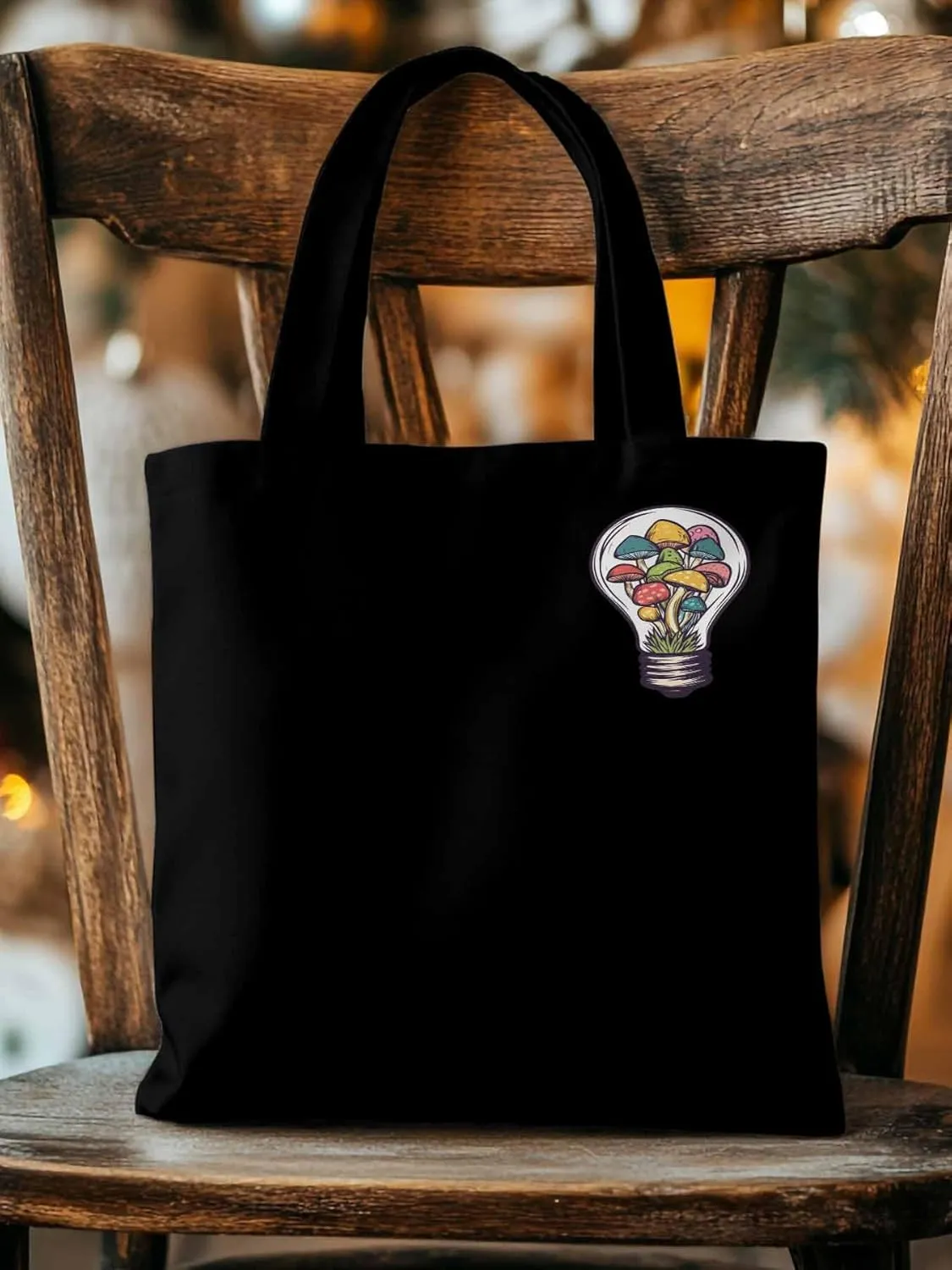 Canvas Tote Bag, Watercolor Light Bulbs patterned Canvas Tote Handbags for Women Shoulder Bag,