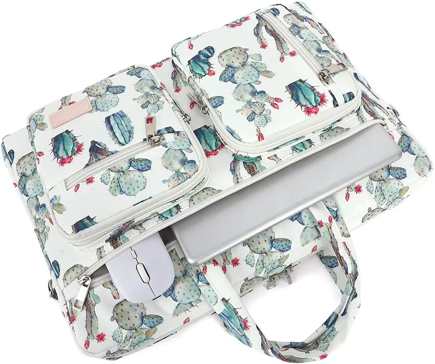 canvaslife 15-15.6 inch Laptop Shoulder Bag, for MacBook Pro 16, Hp Lenovo Dell 14 inch Waterproof Messenger Bag Case Sleeve (New cactus)