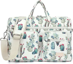 canvaslife 15-15.6 inch Laptop Shoulder Bag, for MacBook Pro 16, Hp Lenovo Dell 14 inch Waterproof Messenger Bag Case Sleeve (New cactus)
