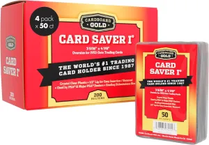 CARD SAVER 1-200 Count - Semi Rigid Card Holder, Trading Card Protectors - PSA-Approved Cardsaver for Baseball, Trading, Sports Cards - Card Sleeves, Binder, & Storage Box Compatible