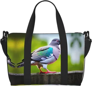 cartoon pigeon 3 print Gym Bag for Women,Carry on Weekender Overnight Duffle Bag,Personal Item Tote Bag