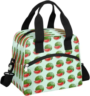 Cartoon Watermelon Lunch Tote Bag Reusable Thermal Lunch Box Juicy Mint Meal Prep Lunchbags Ladies Lunch bags for Work Insulated Small Cute Lunchbag With Shoulder Strap