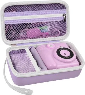 Case Compatible with ESOXOFFORE for Dylanto for Anchioo for WEEFUN for GKTZ for Amzelas for Mafiti Instant Print Camera for Kids, Film Camera Storage Holder Organizer Bag (Box Only)- Purple