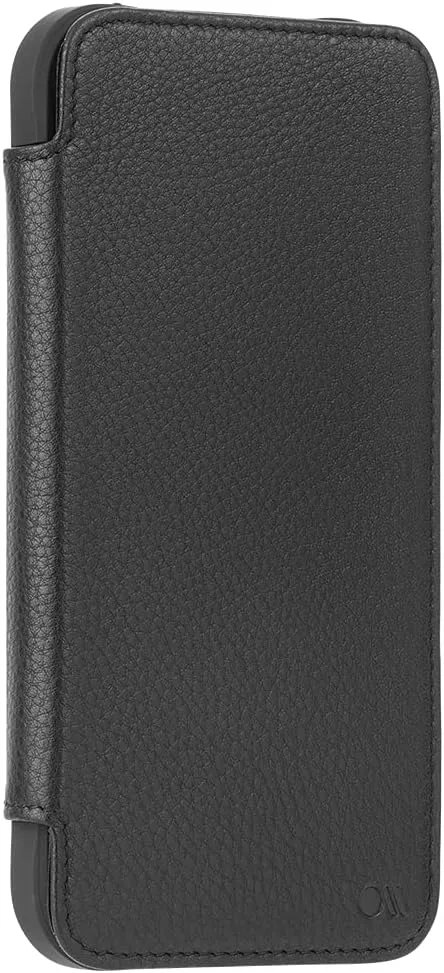 Case-Mate iPhone 13 Pro Max Case Wallet [10ft Drop Protection] [Compatible with MagSafe] Genuine Leather Black Phone Cover for iPhone 13 Pro Max with Landscape Stand and Card Holder