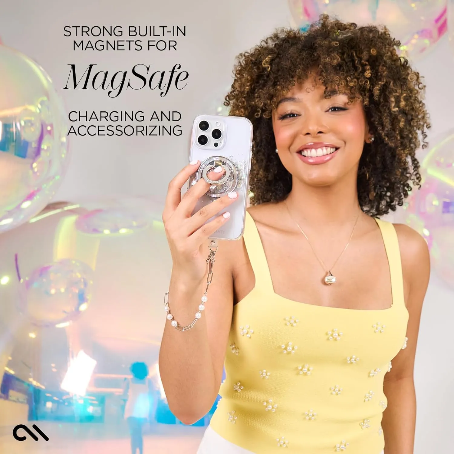 Case-Mate iPhone 16 Pro Case [Compatible with MagSafe] - Stylish Mother of Pearl Phone Case with 12ft Drop Protection - Premium Magnetic Cover for iPhone 16 Pro - Touch of Pearl