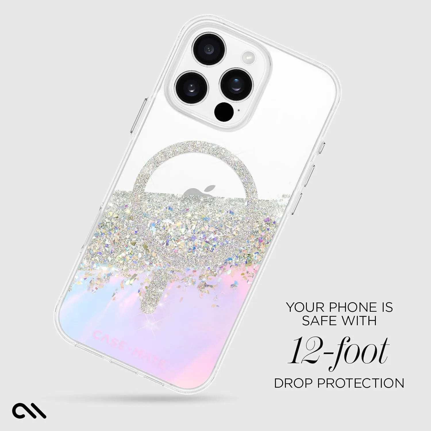 Case-Mate iPhone 16 Pro Max Case [Compatible with MagSafe] - Sparkly Holographic Phone Case with 12ft Drop Protection - Premium Magnetic Cover for iPhone 16 Pro Max - Karat Iridescent