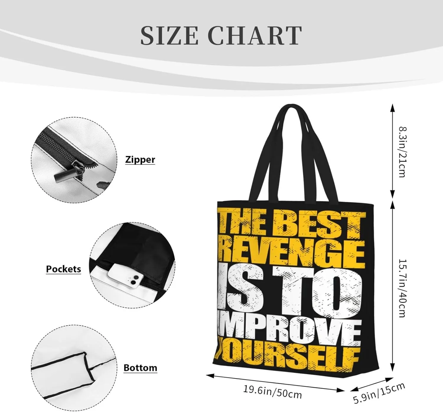Cat Tote Bag For Women – Large, Reusable, And Portable With Zipper For Shopping, Beach, Travel, And Daily Use
