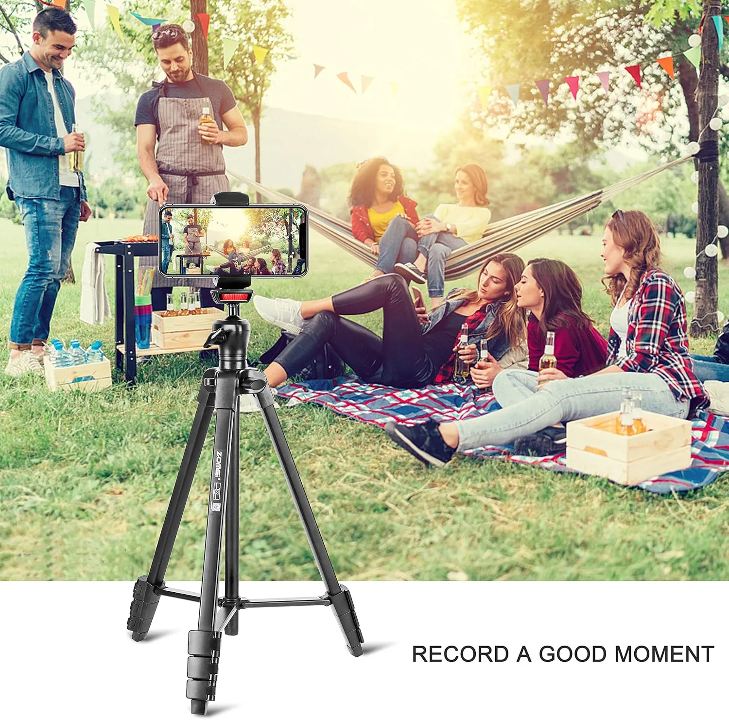 Cell Phone Tripod, 54“ Aluminum Travel Selfie Stick Phone Stand Tripod for iPhone and Android Cellphone & Camera with Shutter,Cellphone Tablet Holder,Upgrade Ball Head and Carrying Bag