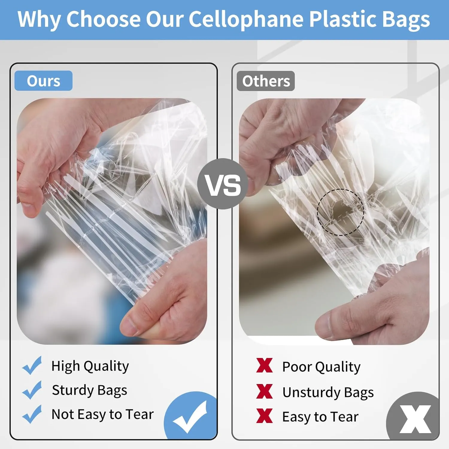 Cellophane Bags, 70 Pcs Resealable Clear Poly Bags for Clothes, Shirt Bag, Decorative Wrappers, Party Favors & Artwork(14x20)