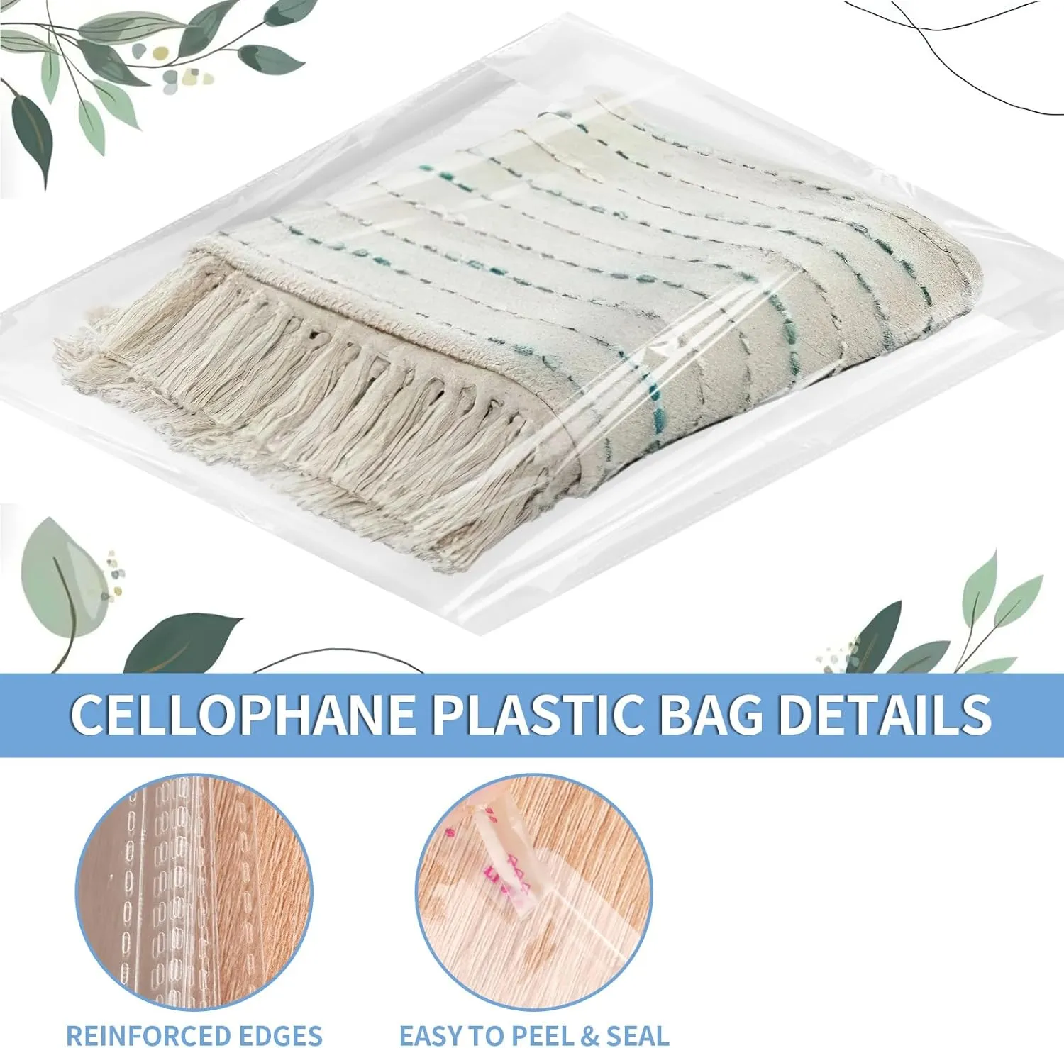 Cellophane Bags, 70 Pcs Resealable Clear Poly Bags for Clothes, Shirt Bag, Decorative Wrappers, Party Favors & Artwork(14x20)