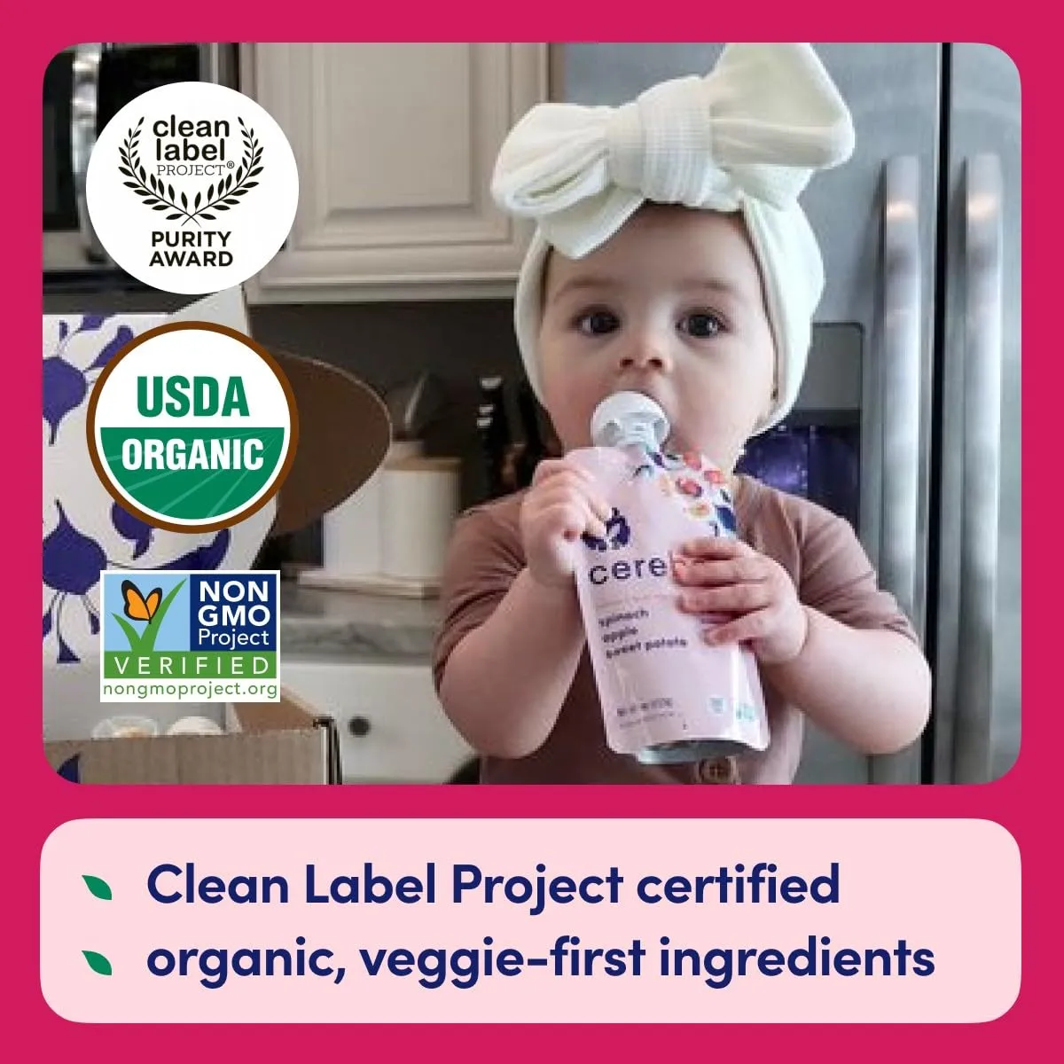 Cerebelly Baby Food Pouches – Organic Dairy Free Smoothies for Toddlers | No Added Sugar, Fiber, Non-GMO | Baby Smoothie Pouches | 4 Ounce BPA-Free Pouch | Spinach Strawberry Banana | 6 Count