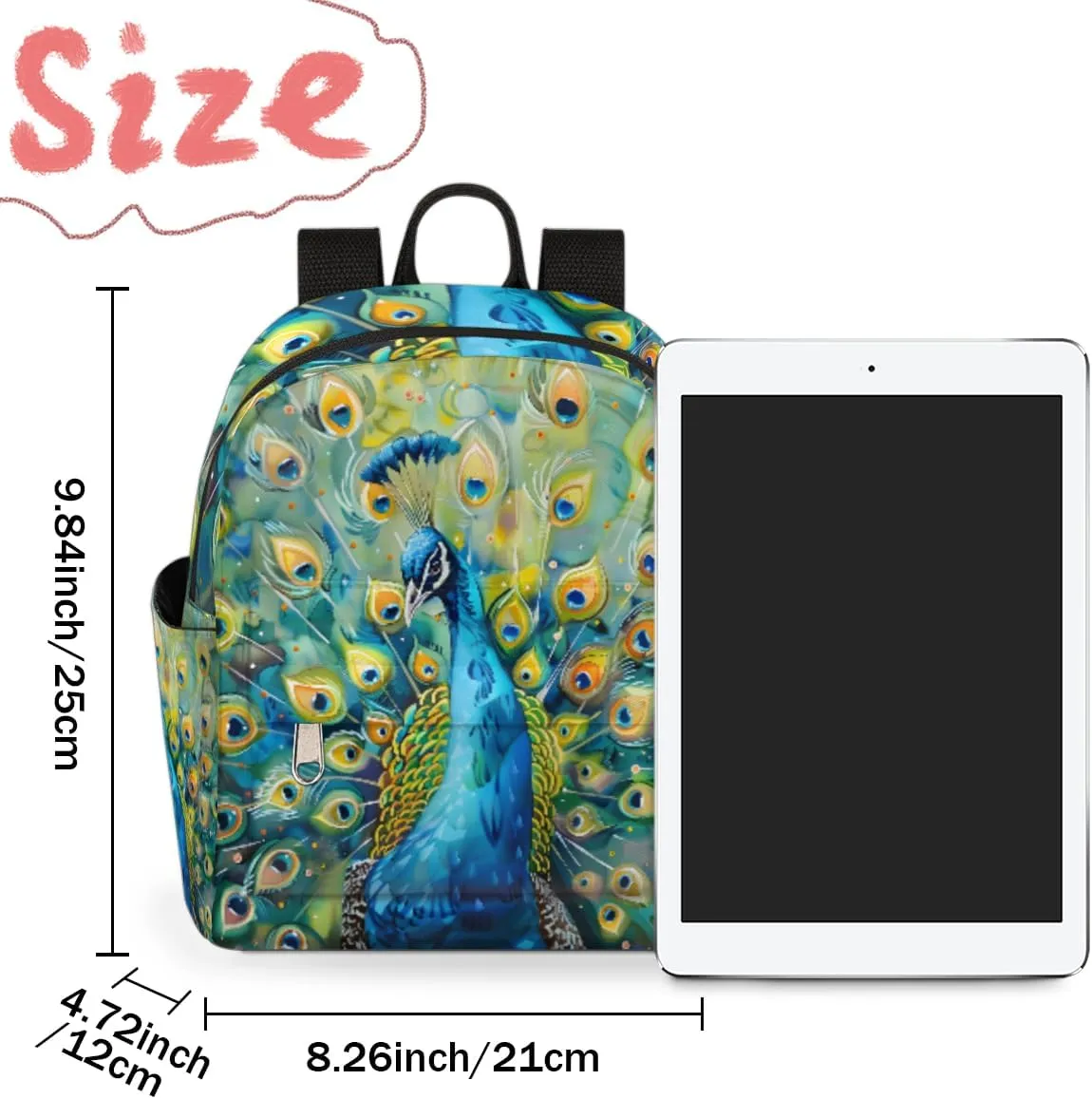 cfpolar Mini Backpack Purse for Women, Beautiful Peacock Vibrant Feathers Small Backpack Multi Functional Casual Daypack Soft Shoulder Bag Handbags for Ladies Travel Work