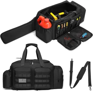 Chainsaw Carrying Case - Tactical Style Waterproof Storage Bag for EGO, Dewalt, Greenworks 14 & 16 & 18 Inch Power Chainsaw & Accessories, Bag Only (Black)