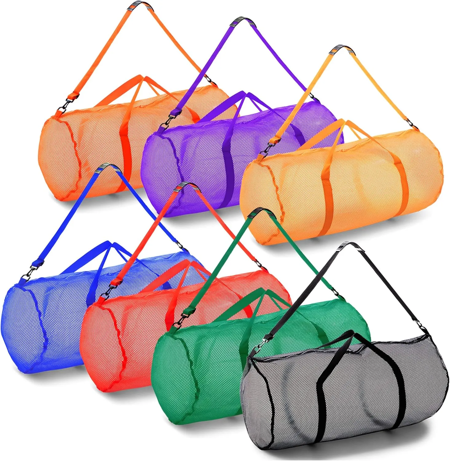 Champion Sports Mesh Duffle Bag with Zipper and Adjustable Shoulder Strap, 15” x 36” - Multipurpose, Oversized Gym Bag for Equipment, Sports Gear, Laundry - Breathable Mesh Scuba and Travel Bag