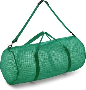 Champion Sports Mesh Duffle Bag with Zipper and Adjustable Shoulder Strap, 15” x 36” - Multipurpose, Oversized Gym Bag for Equipment, Sports Gear, Laundry - Breathable Mesh Scuba and Travel Bag
