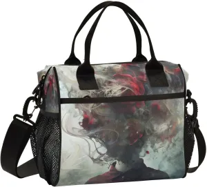 Chaotic Life Insulated Lunch Bag Leakproof Freezable Cooler Bag with Adjustable Shoulder Strap for Office Work Picnic Beach,M